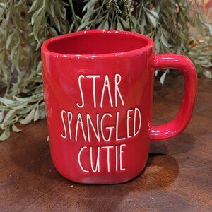 New Rae Dunn STAR SPANGLED CUTIE Red Coffee Mug 16 Oz